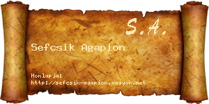 Sefcsik Agapion névjegykártya